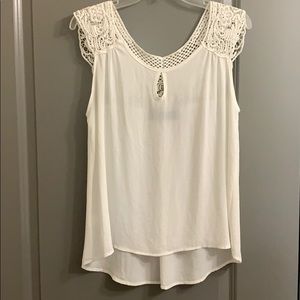 White flowy wide strap tank.  Size L.